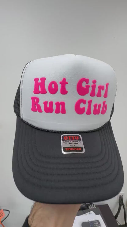 Hot Girl Run Club Puff Print Trucker Hat, Hot Girl Run Club Hat