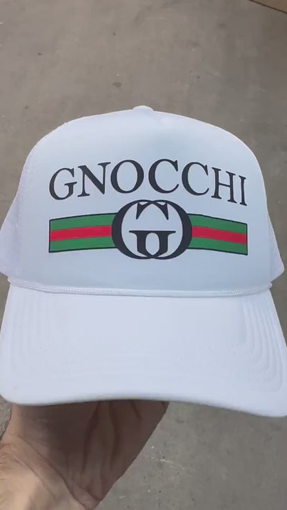 Gnocchi Hat, Funny Pasta Hat, Italian Food Hat, Gnocchi Trucker Hat, Sarcastic Pasta Cap, Italian Foodie Hat, Gnocchi Logo Hat, Pasta Gifts