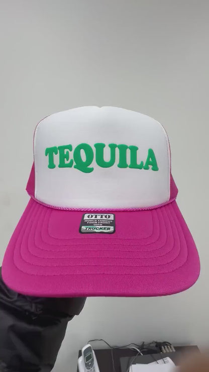 Tequila Puff Print Trucker Hat, Tequila Hat, 3D Puff Print Tequila Cap