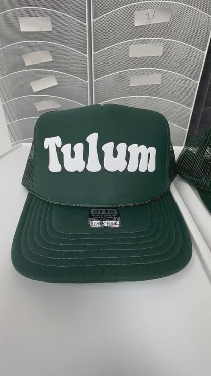 Tulum Puff Print Trucker Hat, Tulum Hat