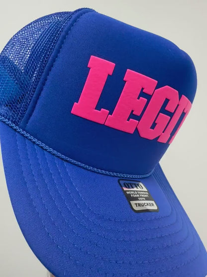 Legit Puff Print Trucker Hat, Legit Hat