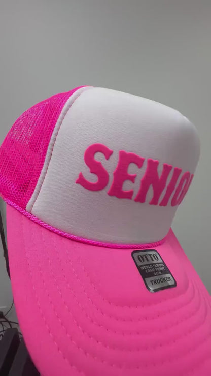 Senior Puff Print Trucker Hat, Senior hat