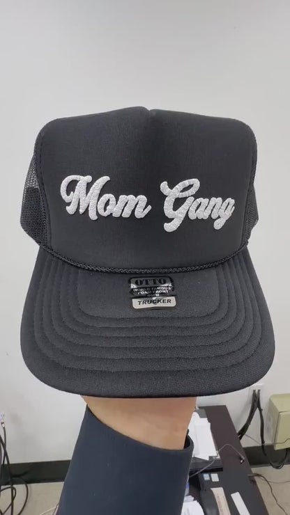 Mom Gang Trucker Puff Print Trucker Hat, Mom Gang Hat