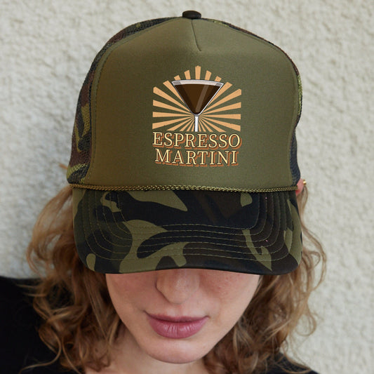 Espresso Martini Trucker Hat, Funny Drinking Hat, Alcohol Hat, Martini Lover Gift, Coffee Lover 5 Panel Hat, Espresso Martini Baseball Hat