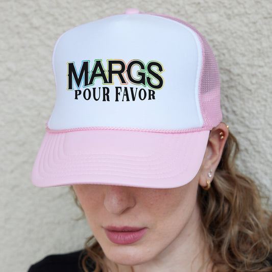 Margs Pour Favor Hat, Tequila Trucker Hat, Cinco De Mayo Hat, Margarita Hat, Margs Graphic Hats, Fiesta Hat, Tequila Caps, Drinking Hat