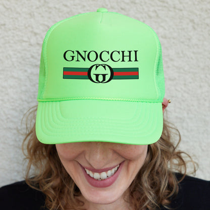 Gnocchi Hat, Funny Pasta Hat, Italian Food Hat, Gnocchi Trucker Hat, Sarcastic Pasta Cap, Italian Foodie Hat, Gnocchi Logo Hat, Pasta Gifts