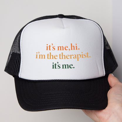 It's Me Hi I'm The Therapist It's Me Hats, Therapist Appreciation Hats, Therapist Trucker Hats, Mental Health Trucker Hats