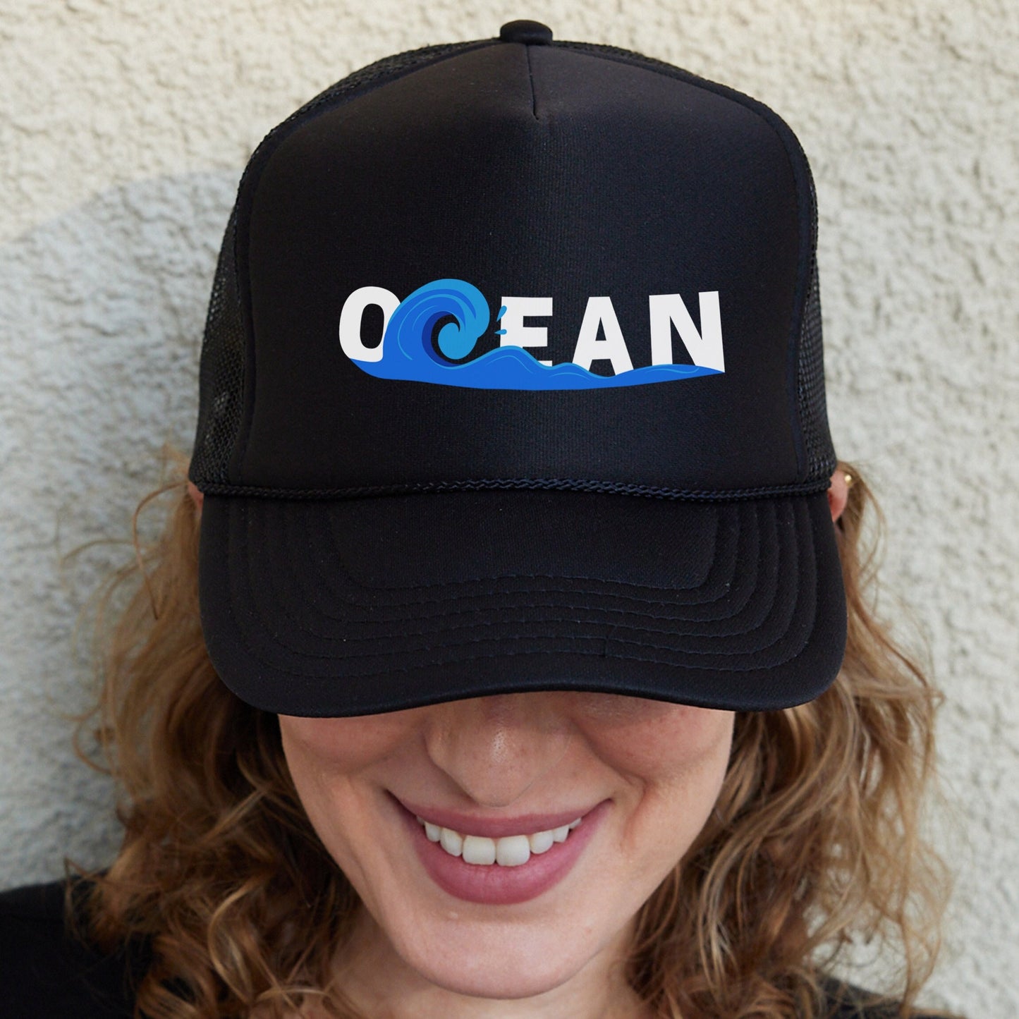 Ocean Wave Hat, Beach Wave Trucker Hat, Ocean Baseball Hat, Wave Lover Gift, Surf Lover Hat, Summer Vacation Hat, Tropical Hat, Ocean Cap