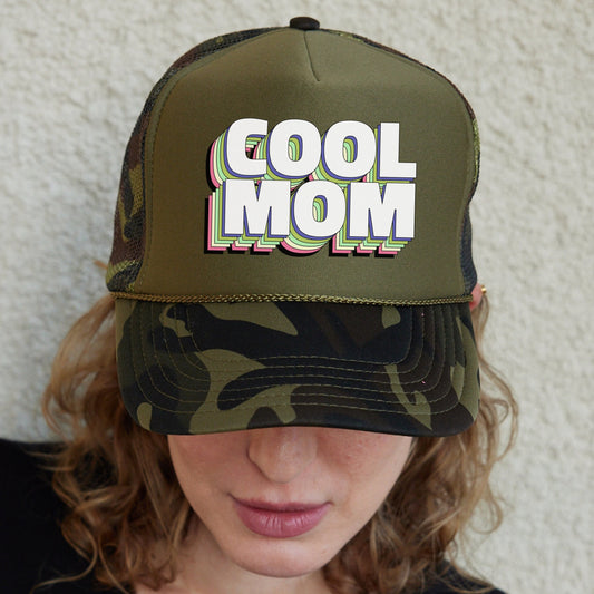 Cool Mom Hat, Mama Trucker Hat, Cool Mom Baseball Hat, Mom Trucker Hat, Mother's Day Gift, Mom Life Cap, Mom 5 Panel Hat, Gift for Mom