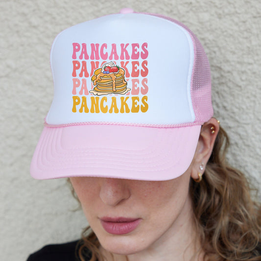 Pancakes Hats, Pancakes Graphic Hat, Retro Pancakes Hat, Pancakes Lover Hat, Pancakes Breakfast Hat, Weekend Baseball Hat
