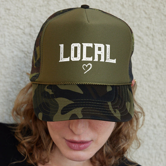 Vintage Local Hats, Local Heart Hat, Local Graphic Hat, Support Local Caps, Small Business Gift, Shop Local Business Hat, Local Hat