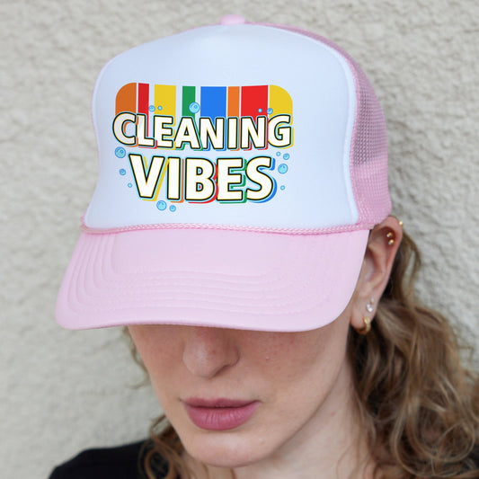 Cleaning Vibes Hat, House Cleaning Hat, Hostess Gift, Cleaning Hat, Housemaid Hat, Cleaning Service Hat, Cleaning Lady Caps