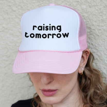Raising Tomorrow Hats, Mom Hats, Motherhood Hats, Girl Power Hats, Mother's Day Gift, Cute Mom Hats, Strong Women Hats, Gift For Mom