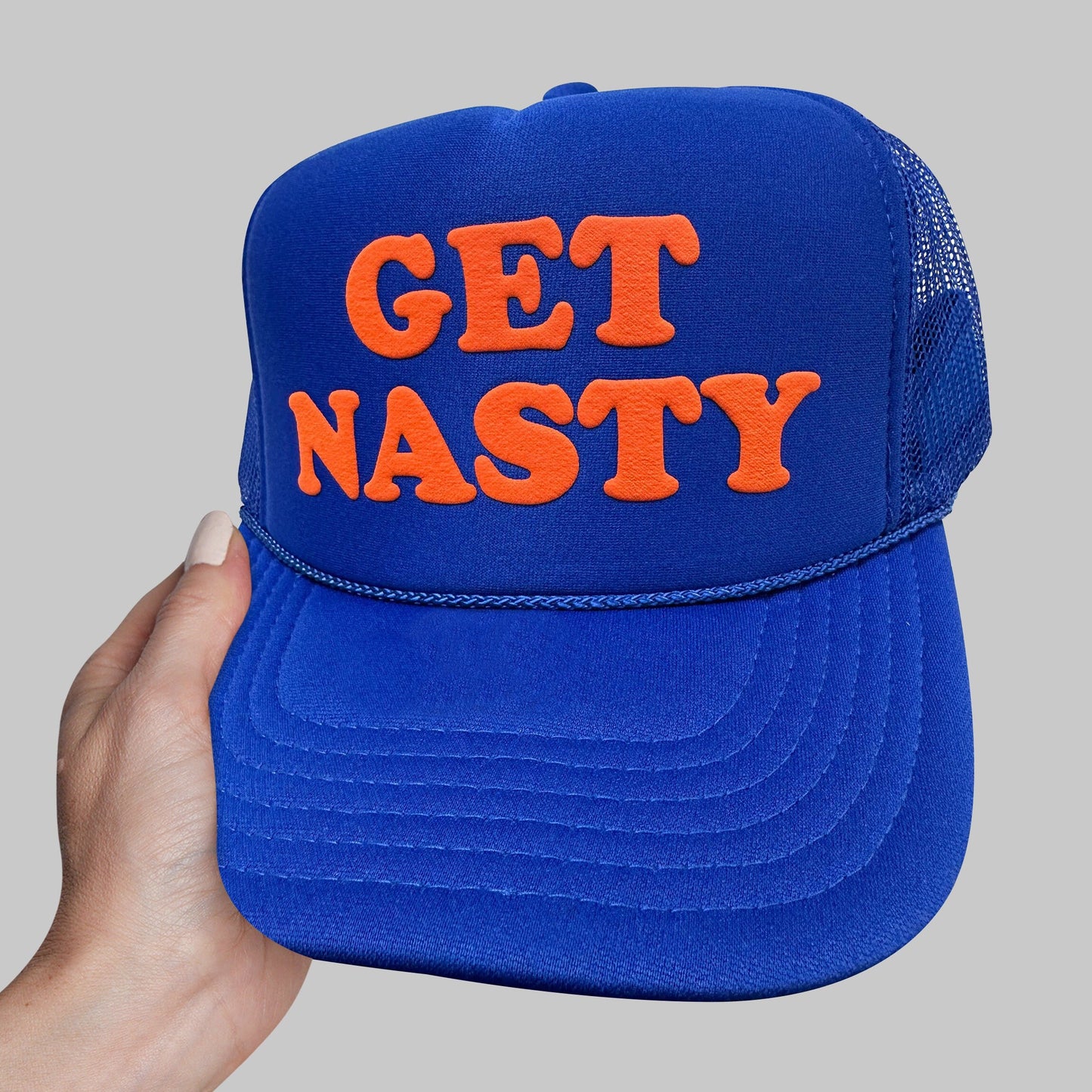 Get Nasty Puff Print Trucker Hat, Get Nasty Hat, 3D Puff Print Get Nasty Cap