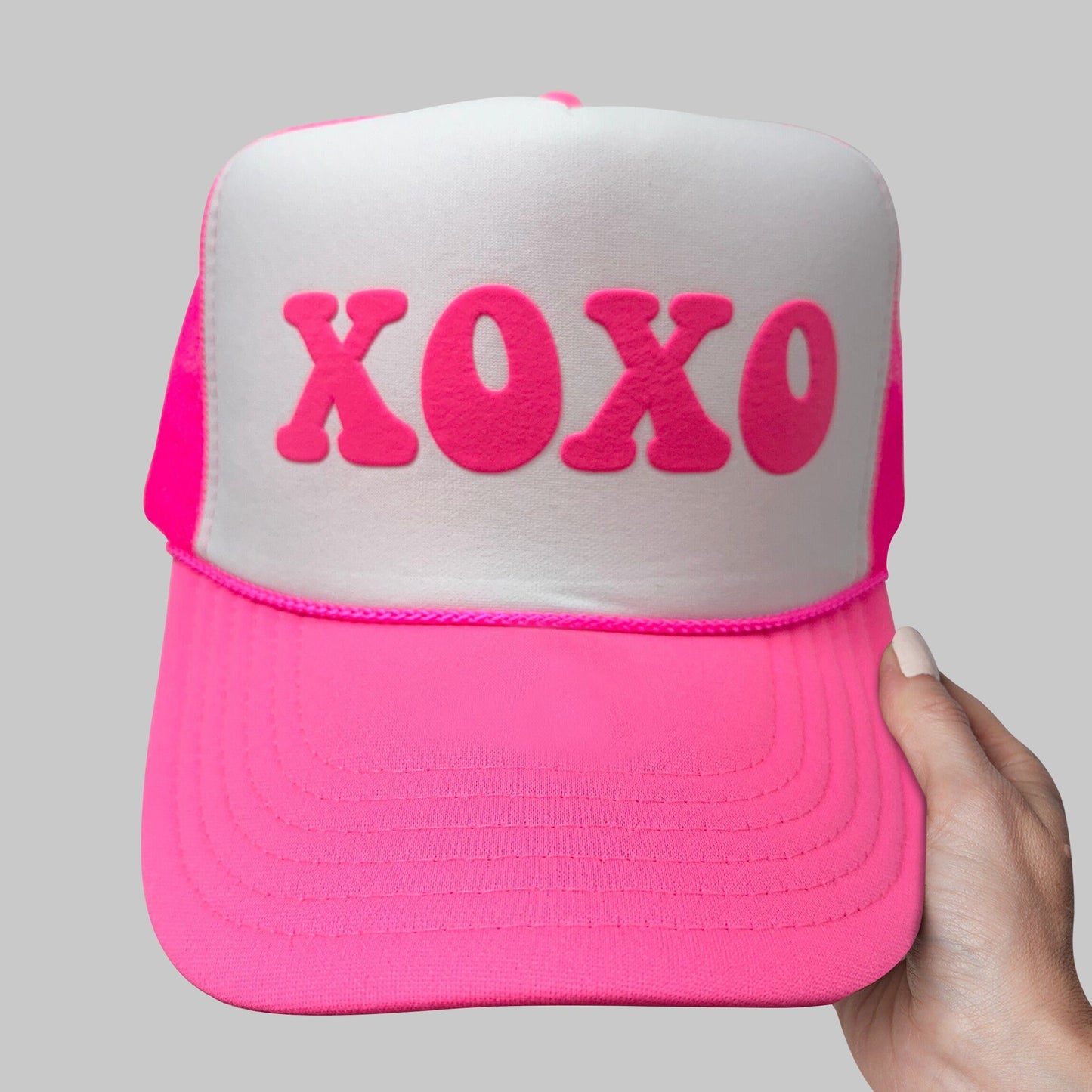 XOXO Puff Print Trucker Hat, Xoxo Hat, Xoxo 3d Puff Print Cap