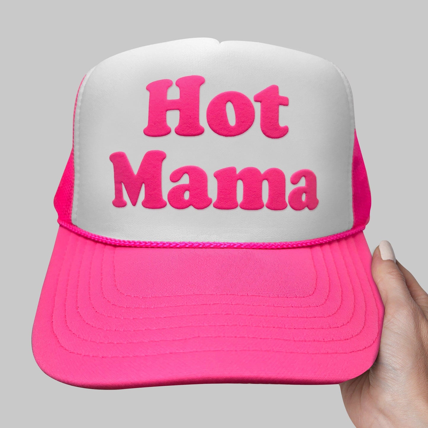Hot Mama Puff Print Trucker Hat, Hot Mama Hat