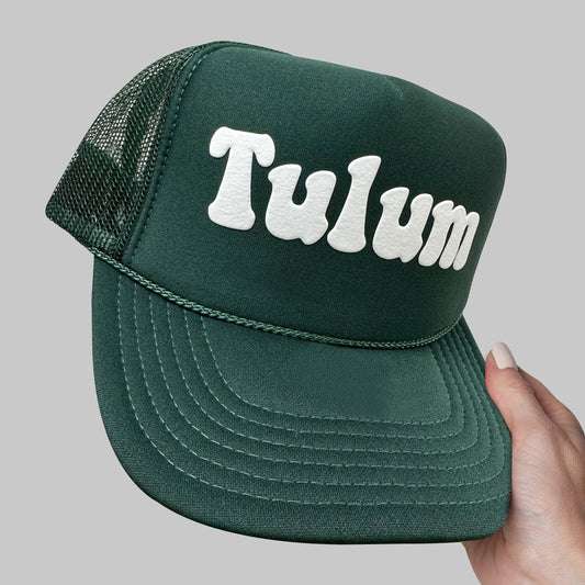 Tulum Puff Print Trucker Hat, Tulum Hat