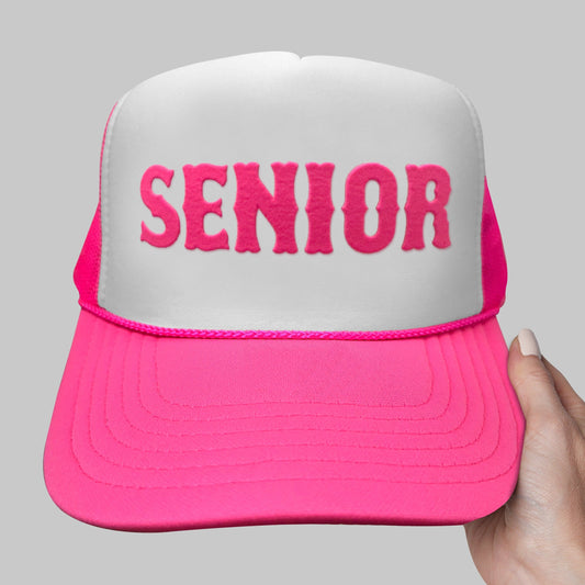 Senior Puff Print Trucker Hat, Senior hat