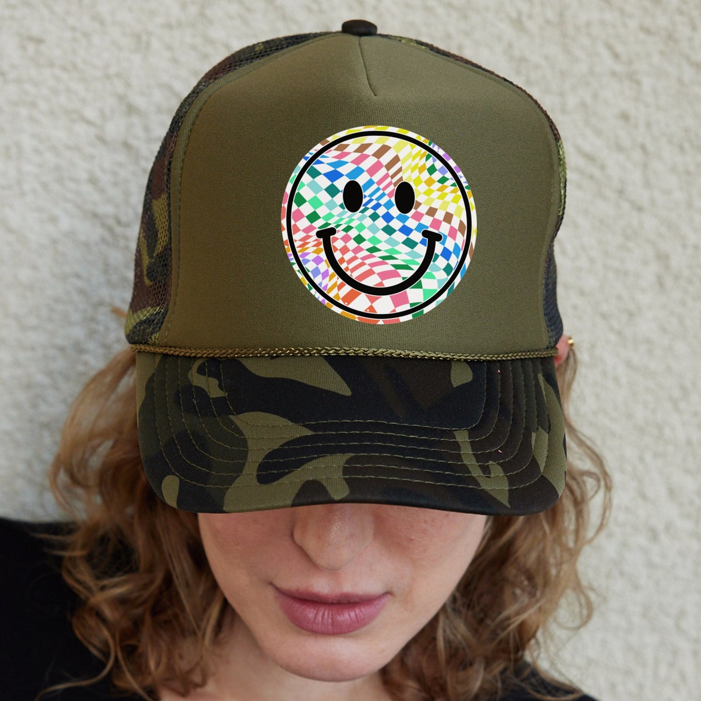 Smiley Face Trucker Hat, Happy Face Hat, Smiley Face Trucker Hat, Smiley Face Hat, Trucker Hat, Smiley Face, Mother’s Day gift