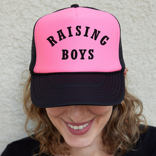 Raising Boys Hat, Cute Mom Hat, Mama Hat, Boy Mom Hat, Birthday Gift For Mom, Baby Shower Gift, Newly Mom Hat, Mom Life Hat
