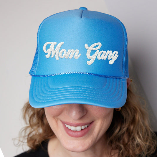 Mom Gang Trucker Puff Print Trucker Hat, Mom Gang Hat