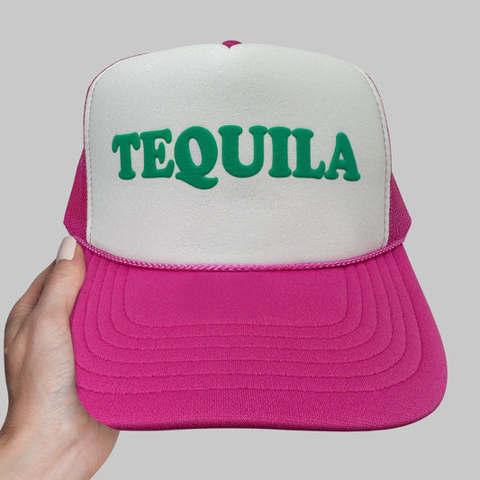 Tequila Puff Print Trucker Hat, Tequila Hat, 3D Puff Print Tequila Cap
