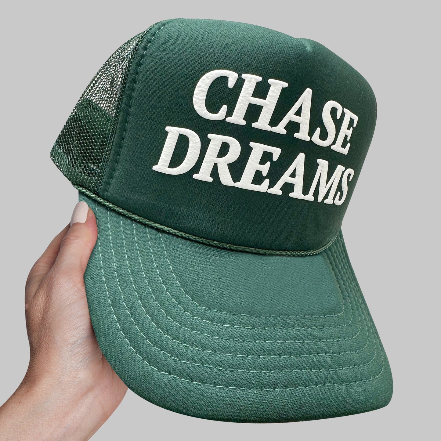 Chase Dreams Puff Print Trucker Hat, Chase Dreams Hat