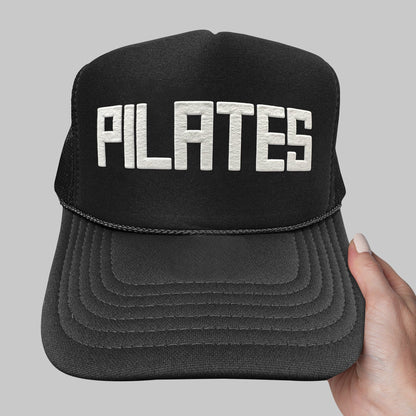 PILATES Puff Print Trucker Hat, Pilates Cap
