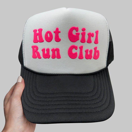 Hot Girl Run Club Puff Print Trucker Hat, Hot Girl Run Club Hat