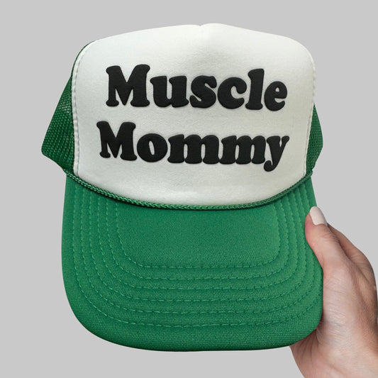 Muscle Mommy Puff Print Trucker Hat, Muscle Mommy Hat